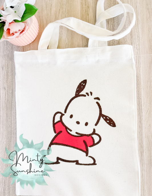 White Dog Tote Bag