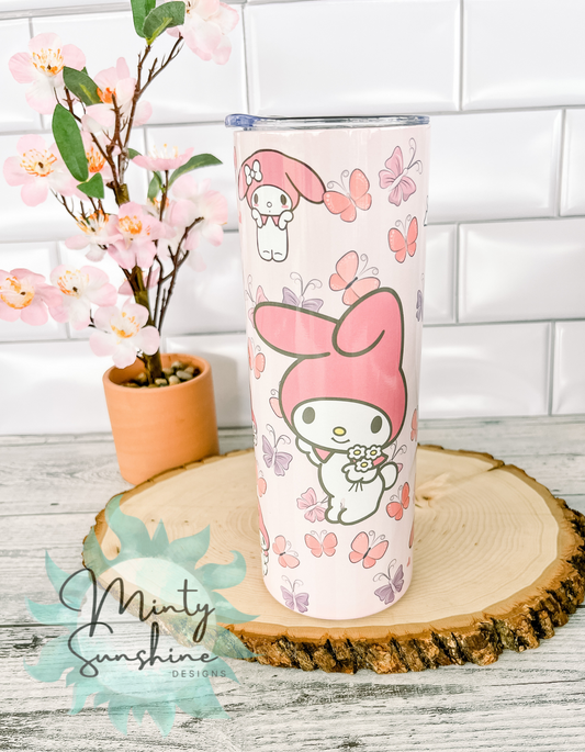 Kawaii and Butterflies 20oz Stainless Steel Tumbler