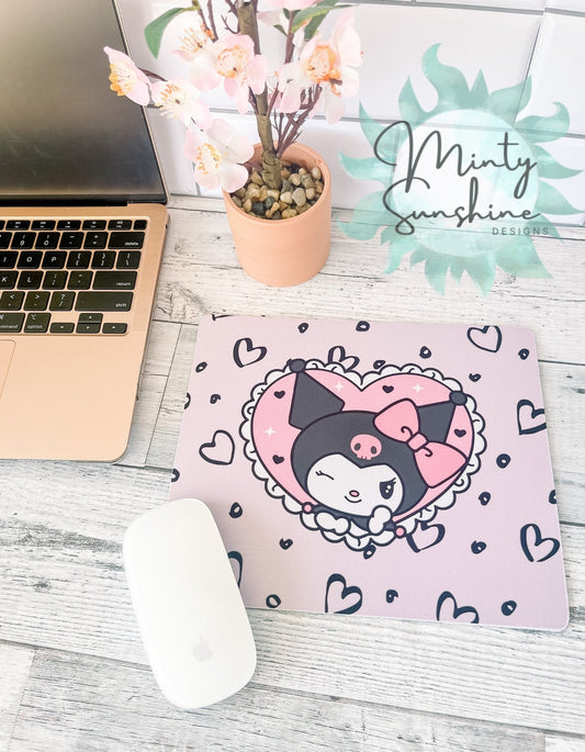 Black Kawaii Mousepad