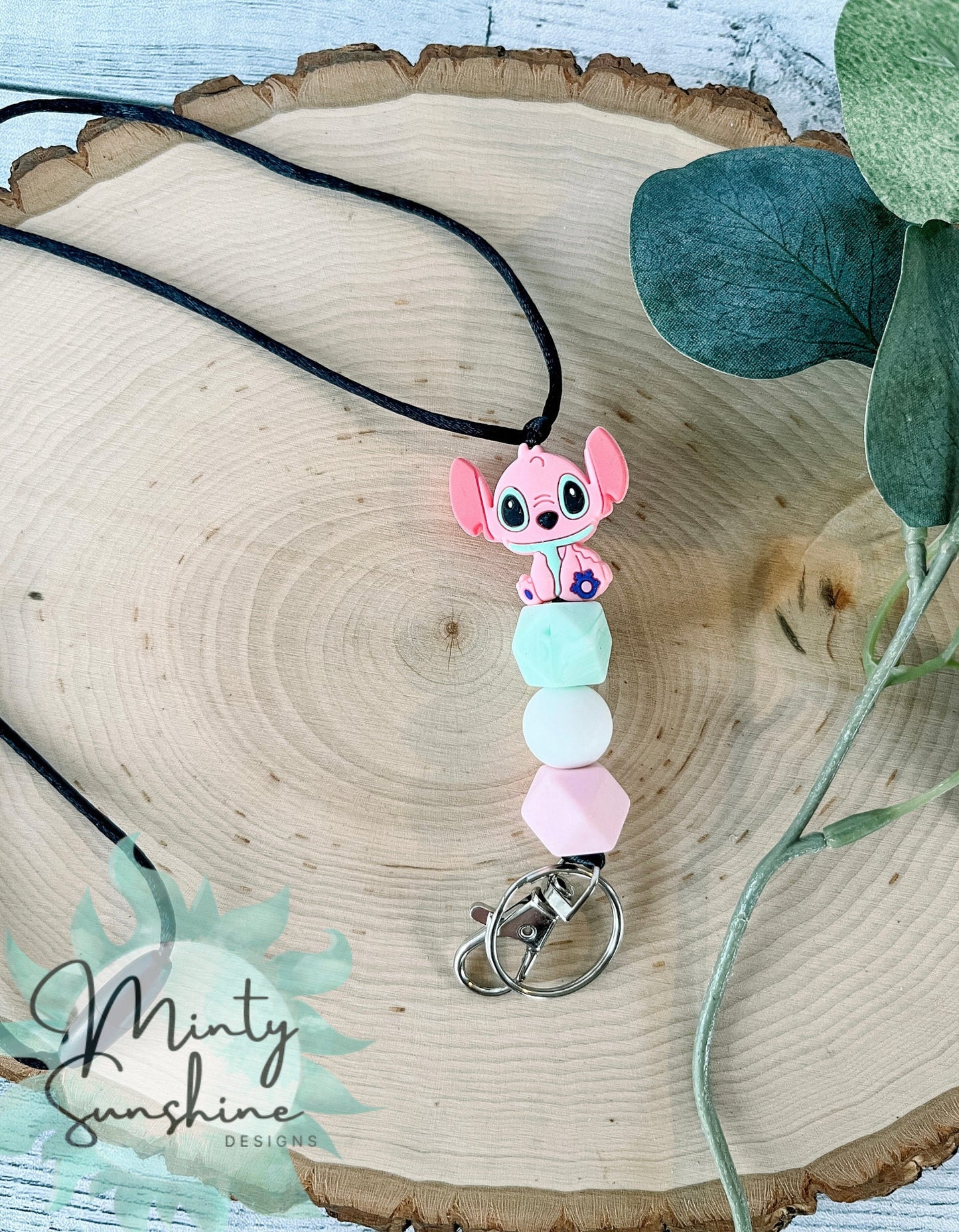 Alien Koala Character Silicone Beaded Lanyard