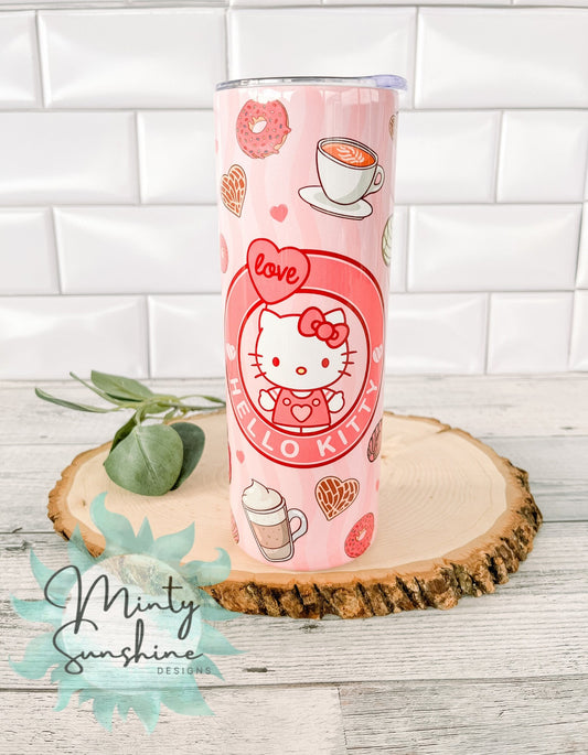 Kitty Loves Coffee 20 oz Stainless Steel Tumbler