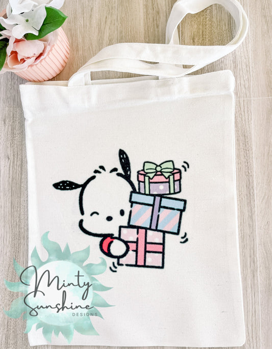 White Dog Tote Bag